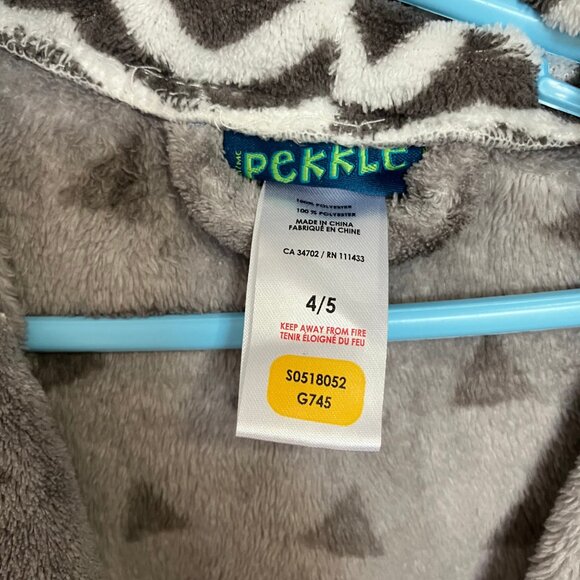 Pekkle Boys Hooded Fleece Bath Robe Size 4/5 - Picture 3 of 7
